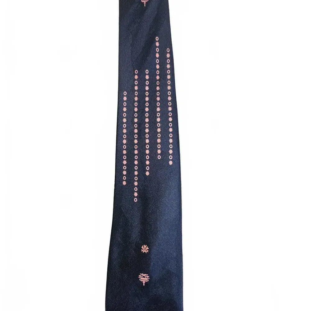 Vintage Hanny's Silk Men's Tie with Pink Pattern